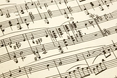 vintage müzik ile eski kağıt