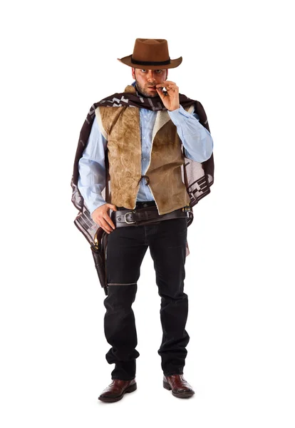Gunman in the old wild west on white background — Stock Photo, Image