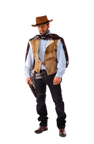 Gunman in the old wild west on white background — Stock Photo, Image