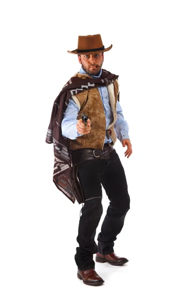 Gunman in the old wild west on white background — Stock Photo, Image