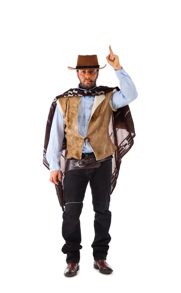 Gunman in the old wild west on white background — Stock Photo, Image