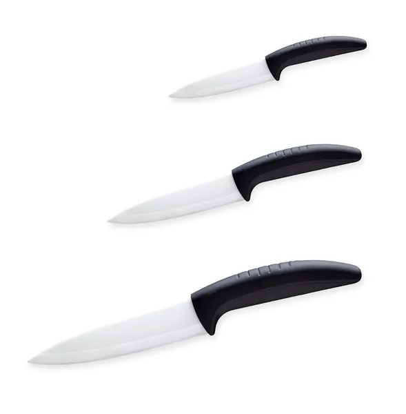 Set of Trio Ceramic Knives — Stock Photo, Image