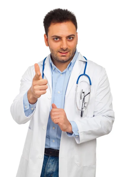 Handsome young doctor ok — Stock Photo, Image