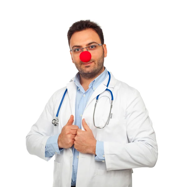 Clown young doctor — Stock Photo, Image