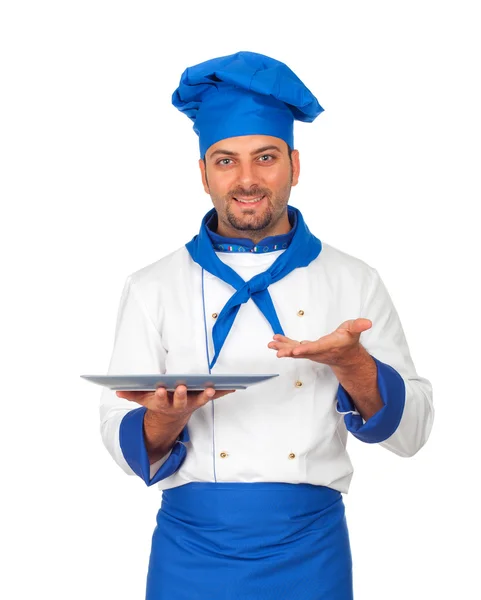 Knappe chef-kok geïsoleerd — Stockfoto