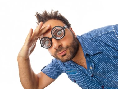 gözüne gözlük bir ifadeyle Vay