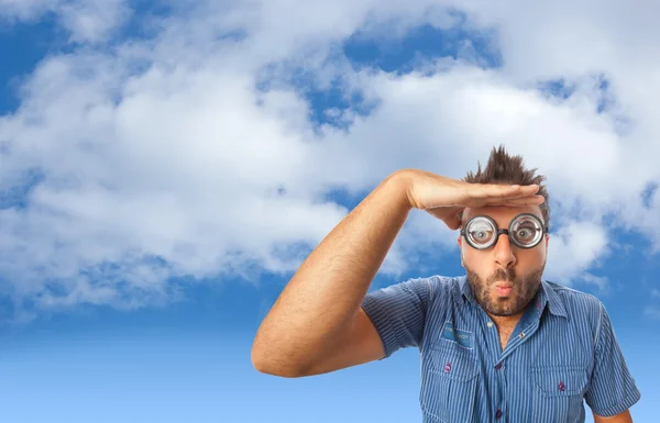 Wow expresión en el cielo con nubes —  Fotos de Stock