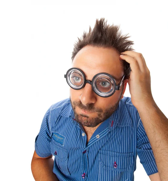 Wow expression with eye glasses — Stock Photo, Image