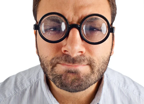 Wow expresión con gafas de ojo — Foto de Stock