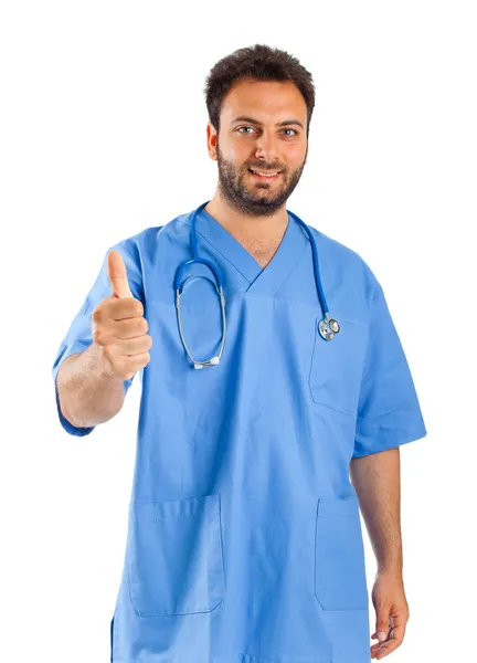 Manliga sjuksköterska porträtt — Stockfoto