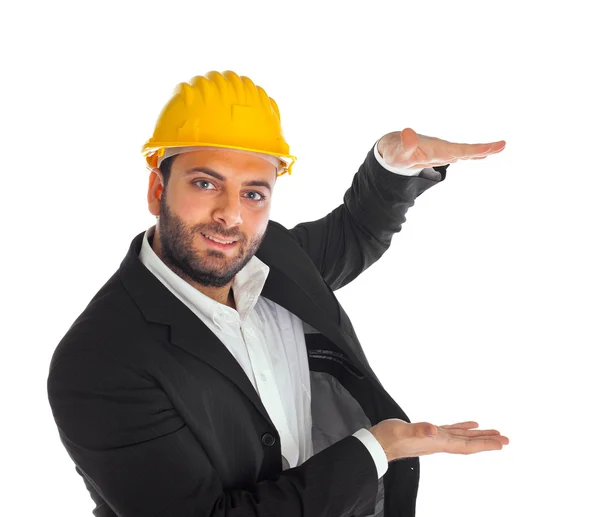 Empresario con casco de construcción —  Fotos de Stock