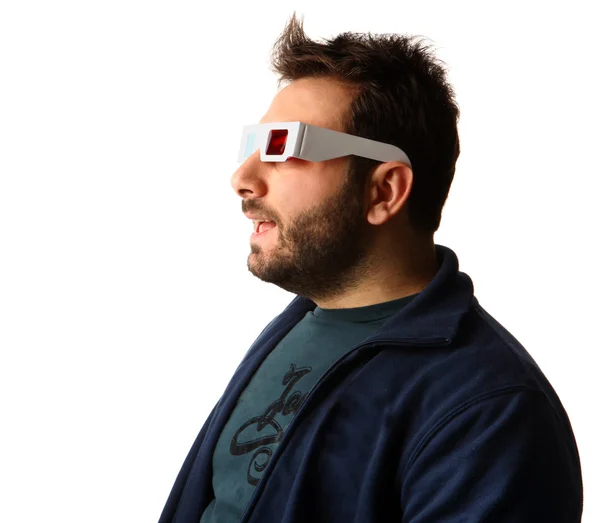 Homem vestindo óculos 3d — Fotografia de Stock