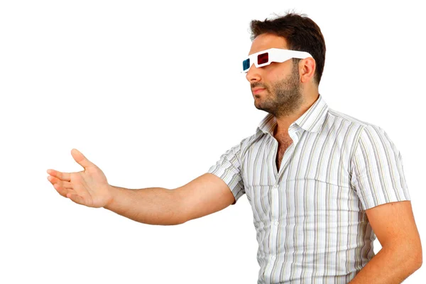 Man Wearing 3d Glasses — Stock Photo, Image