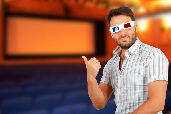 Man Wearing 3d Glasses — Stock Photo, Image