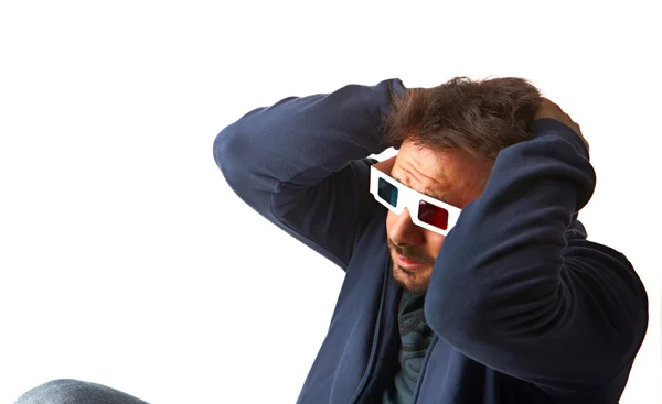 Homem vestindo óculos 3d — Fotografia de Stock