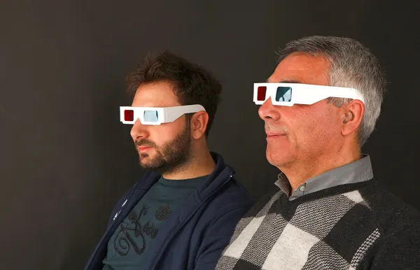 Two Men Wearing 3d Glasses — Stock Photo, Image