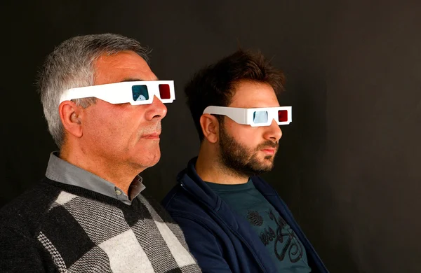 Two Men Wearing 3d Glasses — Stock Photo, Image