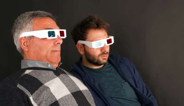 Two Men Wearing 3d Glasses — Stock Photo, Image