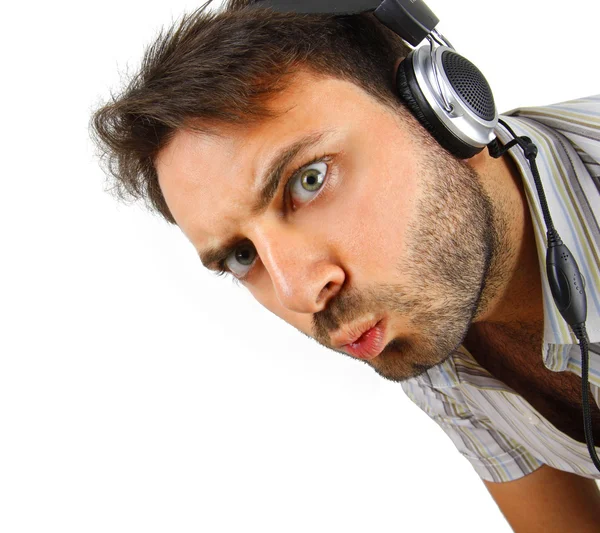 Young man listening to music — Stock Photo, Image