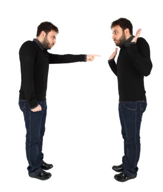 Two men accused against himself clipart