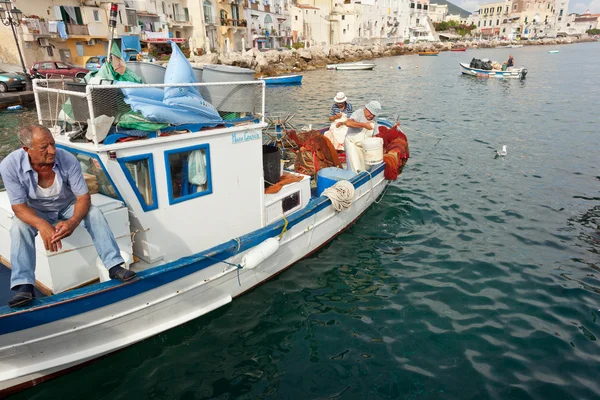 Ischia, İtalya - Ağustos 20: Catch yer tüccarlar için doğrudan satış. — Stok fotoğraf