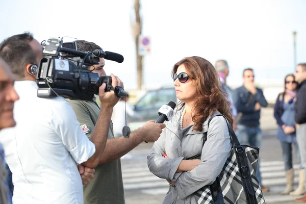 "Marcia Per La Vita "w mieście Mondragone, Włochy. Protest ludzi — Zdjęcie stockowe