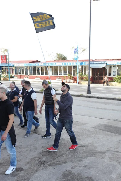 "Marcia per la vita" Mondragone, İtalya. Halkın protestosu — Stok fotoğraf