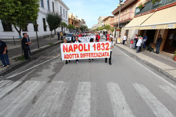 "Marcia per la vita" in Mondragone, Italy. Protest of the people — Stock Photo, Image