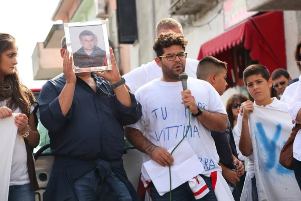 "Marcia per la vita" in Mondragone, Italy. Protest of the people — Stock Photo, Image