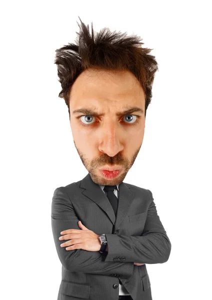 Businessman with big head — Stock Photo, Image