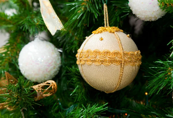 Christmas ball on christmas tree — Stock Photo, Image