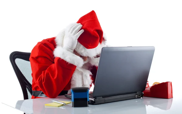 Young Santa Claus with notebook Royalty Free Stock Photos