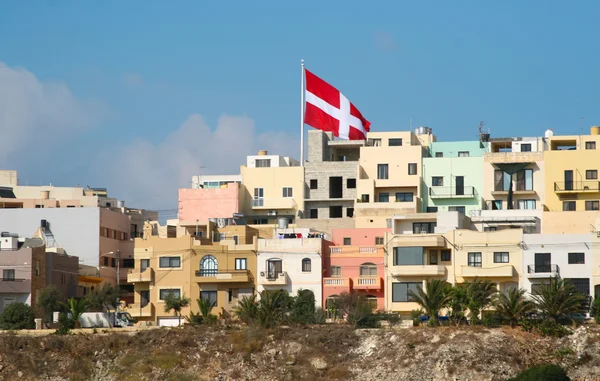 Veduta della costa e dell'architettura di Malta — Foto Stock