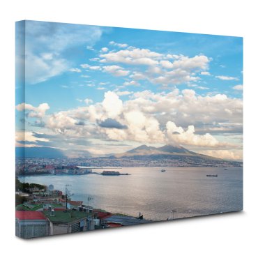 View of Naples bay on canvas clipart