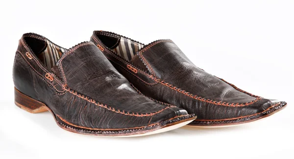 Pair of brown male mocassins — Stock Photo, Image