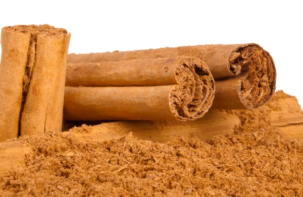 Sticks and ground ceylon cinnamon — Stock Photo, Image