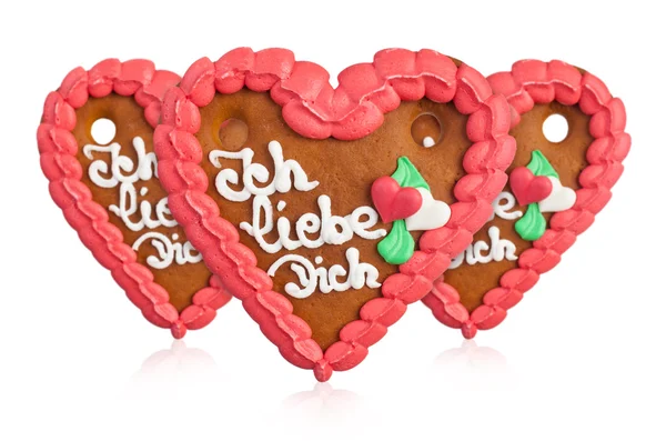 Lebkuchenherzen mézeskalács szív cookie — Stock Fotó