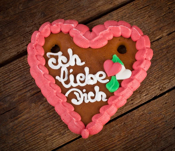 Lebkuchenherzen galleta de jengibre corazón — Foto de Stock