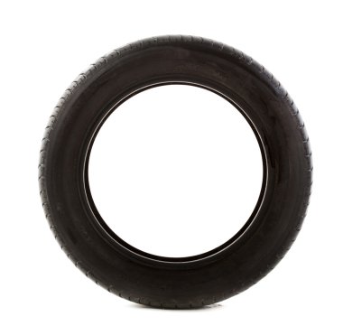 Used tire on white clipart