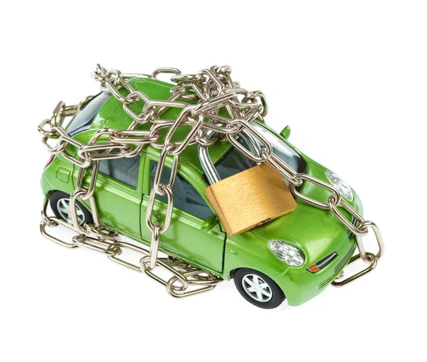 Vehicle security with padlock and chain — Stock Photo, Image