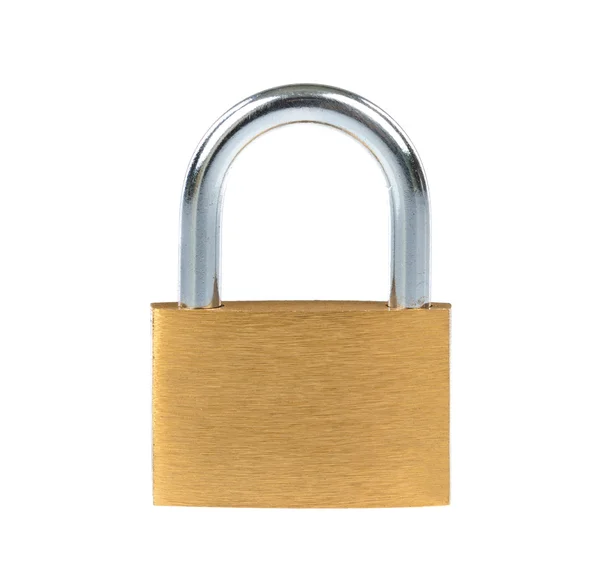 Metal padlock on white background — Stock Photo, Image