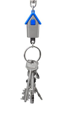 Keychain with figure of blue house clipart
