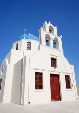 oia, santorini, geleneksel mavi kubbe