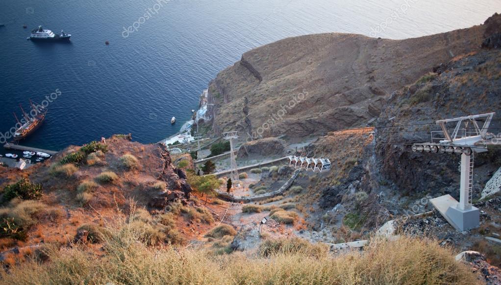 depositphotos_38932171 stock photo cablecar in fira santorini greece