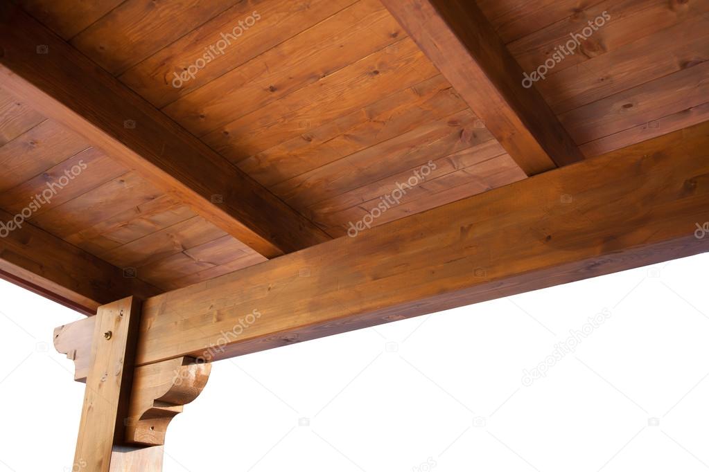 Portico in legno tetto vista dallinterno — foto stock ... Tetto a vista