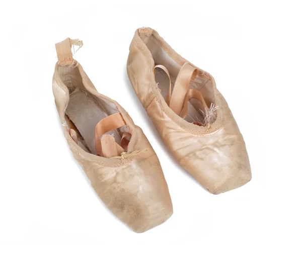 Old used pink ballet shoes — Stock Photo, Image