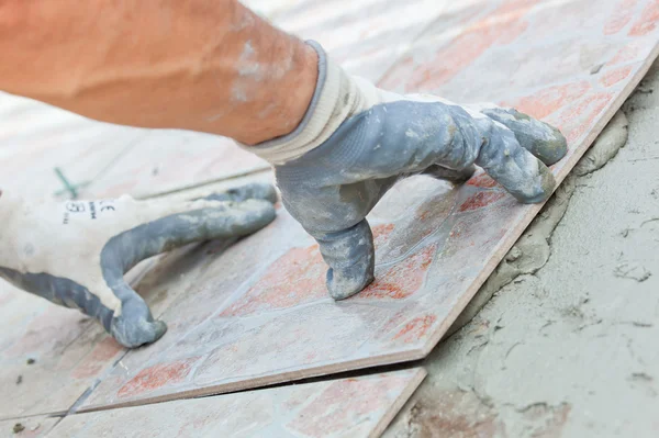 Floor Tile Installation — Stock Photo, Image