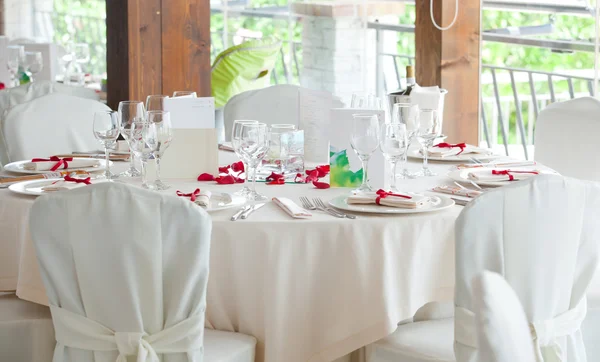 結婚式のレセプションのテーブルセット — ストック写真