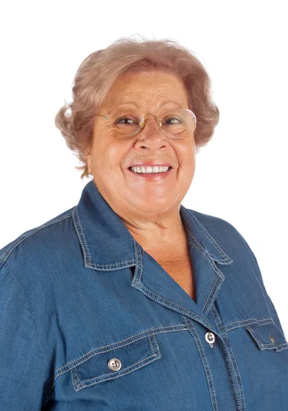 Retrato de mulher idosa sorridente — Fotografia de Stock