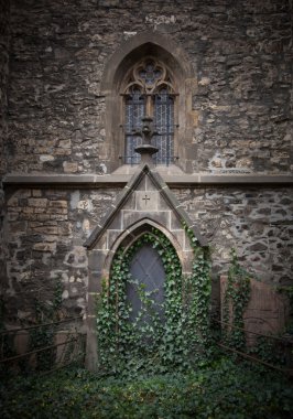 Abandoned church with ivy in prague